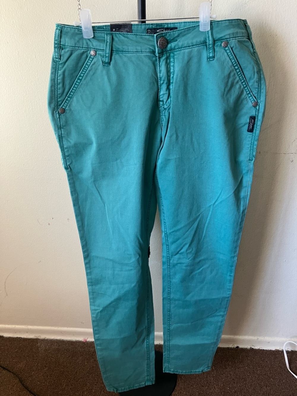 Silver Jeans Co.  Teal (Gwen Chino)Denim
W30 by 31L (New)